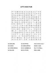 English Worksheet: Let�s have fun