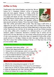 English Worksheet: Coffee in Italy