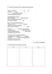 English Worksheet: /m/ /n/ /ŋ/ sounds