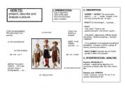 English worksheet: HOW TO present, describe and analyse a picture