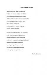English Worksheet: From a Railway carriage