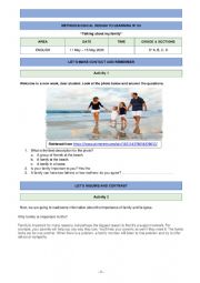 English Worksheet: Lesson plan about Family