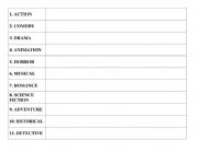 English Worksheet: Movie Genres (matching definition)