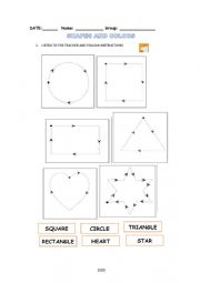 English Worksheet: SHAPES AND COLOURS