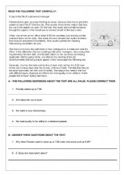 English Worksheet: A day in the life of a Manager