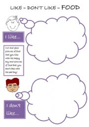 English Worksheet: Like/ don�t like
