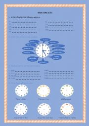 English Worksheet: What time is it?