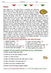 English Worksheet: RC: Pizza