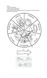 English Worksheet: Weather wheel Weather Spinner