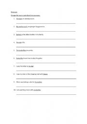 English Worksheet: Subject and Reflexive Pronouns