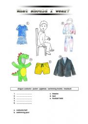 English Worksheet: What should I wear