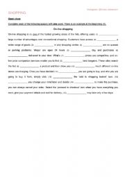 English Worksheet: On-line shopping (open cloze)
