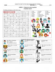 English Worksheet: Professions