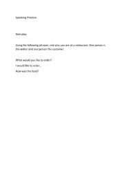 English Worksheet: SPEAKING 