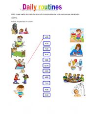 English Worksheet: DAILY ROUTINES