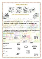 English Worksheet: THREE LITTLE PIGS template from lopz1201 