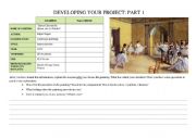 English Worksheet: Describing a painting - project part 1