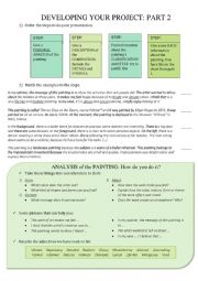 English Worksheet: Describing a painting - project part 2