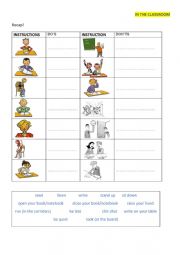 English Worksheet: Classroom English - Instructions