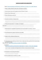 English Worksheet: Webquest  History of the slavery