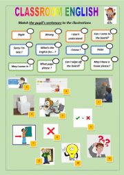 English Worksheet: Classroom English: what pupils may say