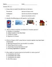 English Worksheet: Life Science
