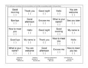English Worksheet: Greetings, farewell and courtesy expressions