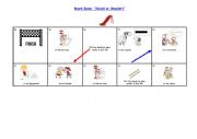 English Worksheet: Board Game: Should and Shouldn�t
