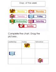 English Worksheet: Days of the week