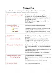 English Worksheet: Proverbs