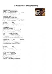 English Worksheet: Frank Sinatra - The Coffee Song