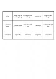 English Worksheet: Business English Bingo