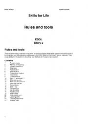 English Worksheet: ESOL E2 RULES 