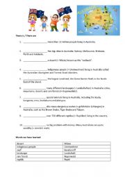 English Worksheet: Australia DAY there is there are