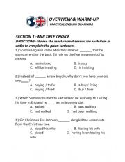 English worksheet: overview 