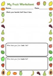 English Worksheet: favorite fruit worksheet