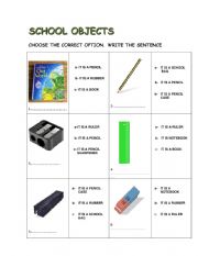 English Worksheet: School objects