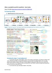 English Worksheet: What a wonderful world (this would be) - Sam Cooke