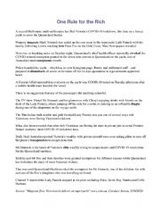 English Worksheet: One Rule for the Rich