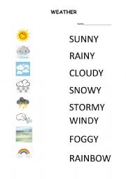 English Worksheet: weather