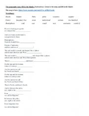 English Worksheet: The Geography Song - Student Exercise (Part 2)