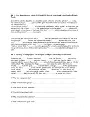 English Worksheet: Simple past tense revision