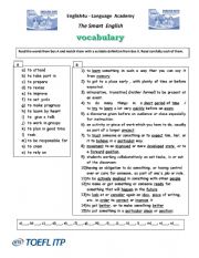 English Worksheet: TOEFL vocabulary 1 introduction 