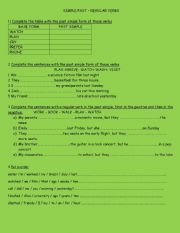 English Worksheet: Simple past - Regular verbs