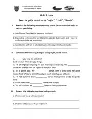 English Worksheet: Exercises about modals