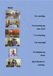 English Worksheet: I�m cleaning