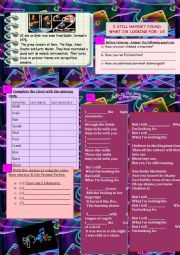 English Worksheet: PRESENT PERFECT WITH SONGS