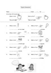 English Worksheet: This and That