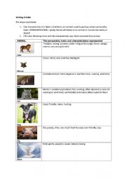 English Worksheet: Pre fable reading activity