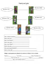 English Worksheet: Family & Jobs